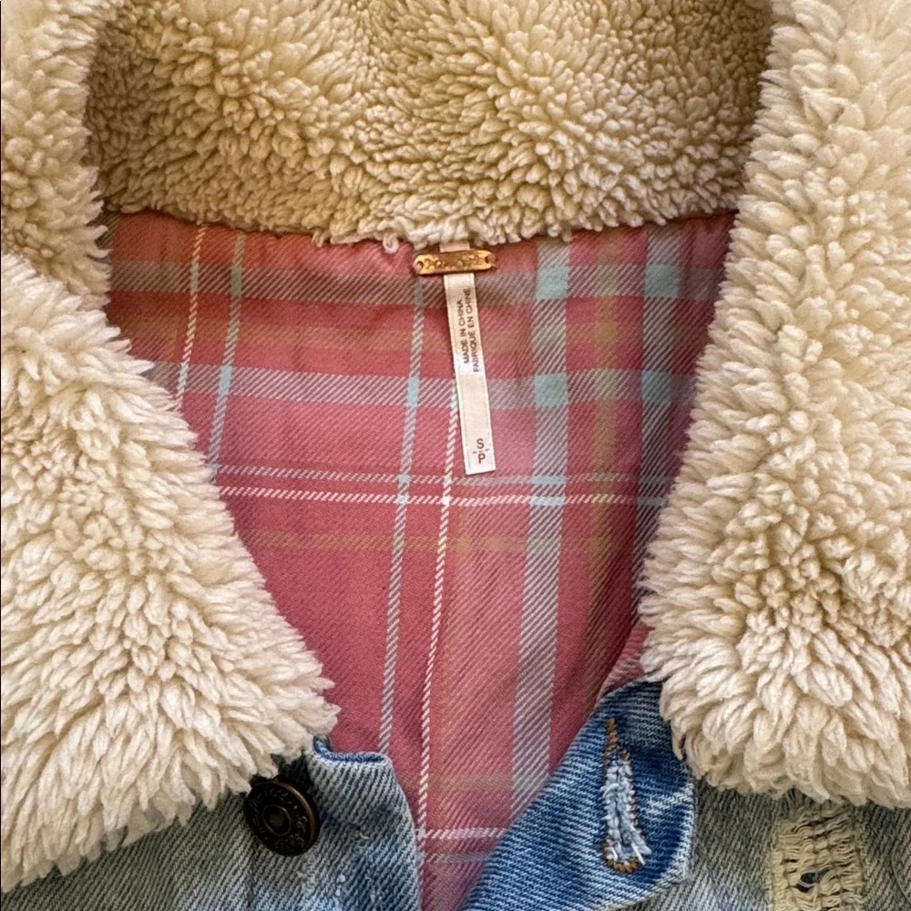 Free People Plaid Lined Trucker Jacket Size Small - Picture 3 of 7